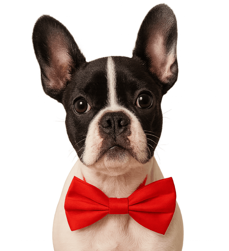 Happy dog with bow tie